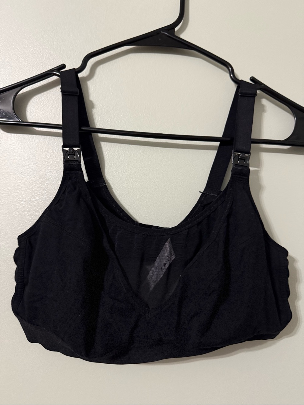 Everyday Black Nursing Bralette with Clip-Down Straps